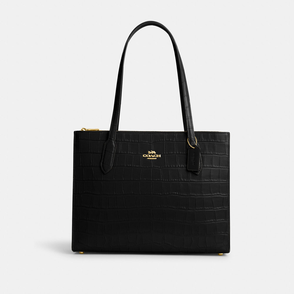 Coach Black Croc-Embossed Tote